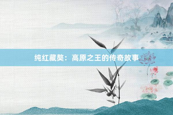 纯红藏獒:高原之王的传奇故事